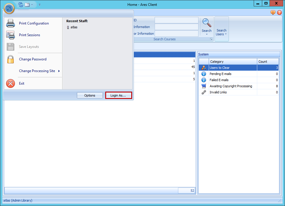 Ares Quick User Switching Menu