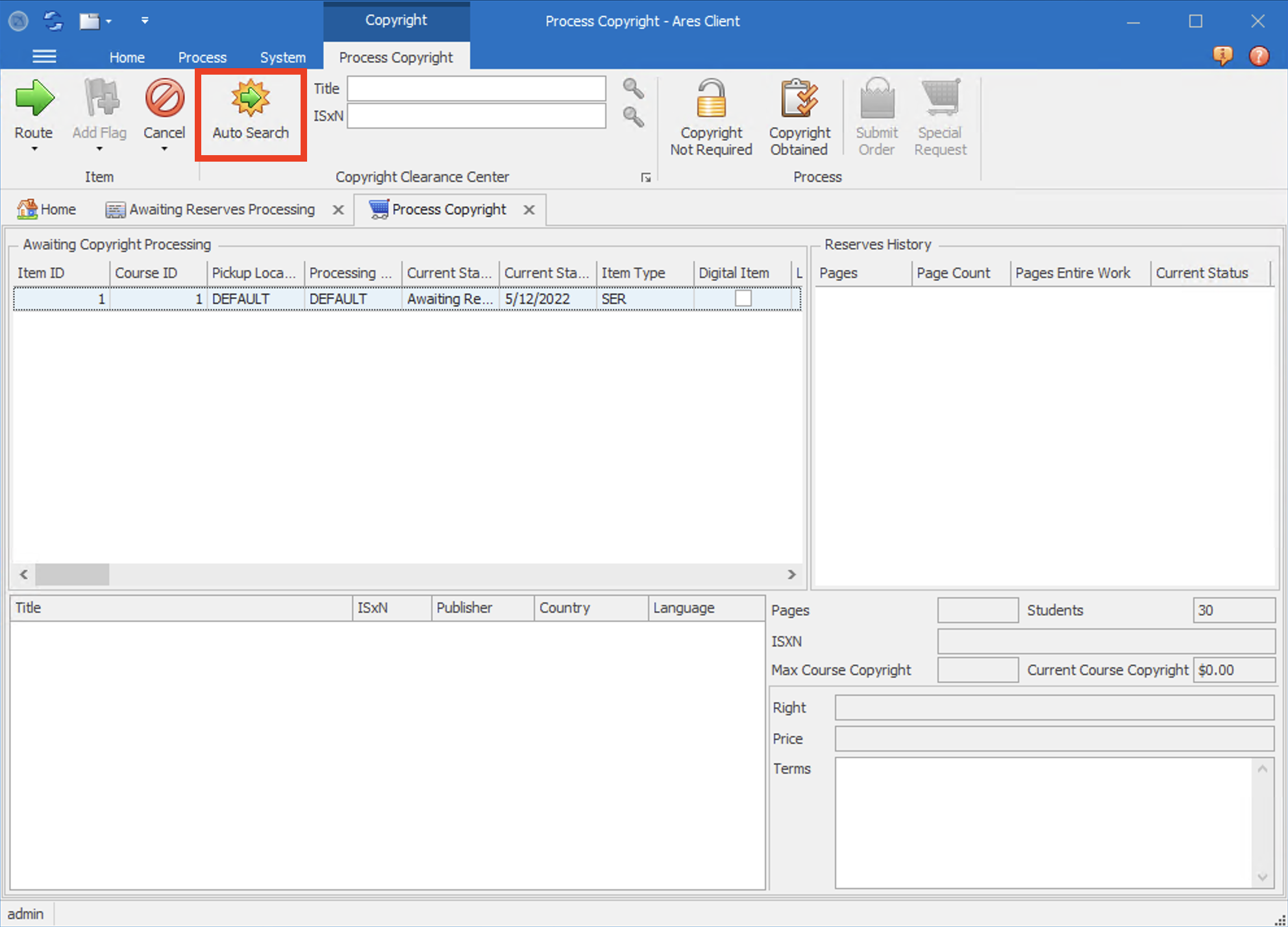 Auto Search Button in Ares Client