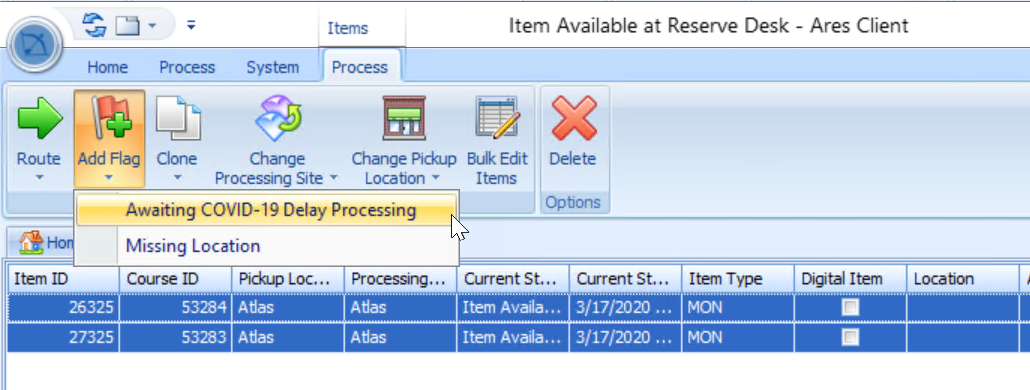 Ares Batch Route for Service Disruption
