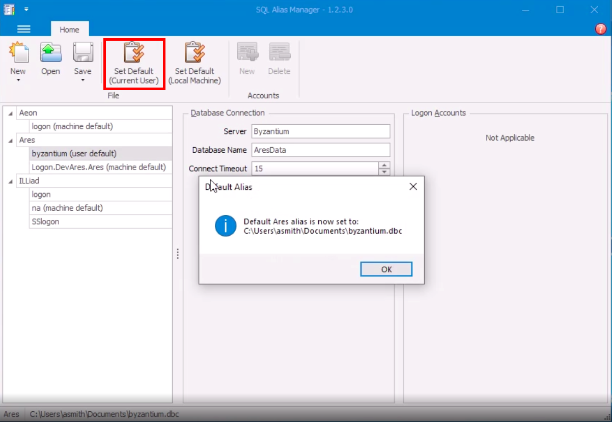 Ares DBC Per-User Configuration