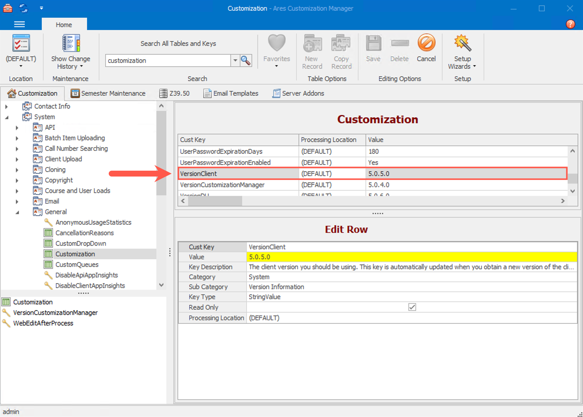 Ares VersionClient Key