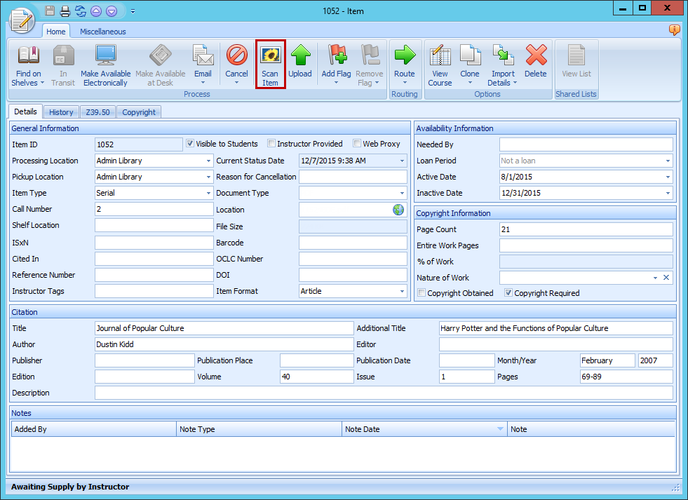 Ares Client Scan Item Button