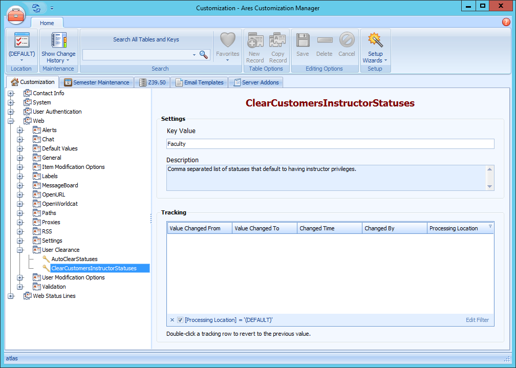 Ares Customization Manager ClearCustomersInstructorStatuses