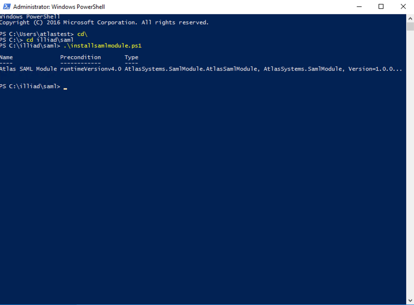PowerShell - InstallSamlModule.ps1 script execution