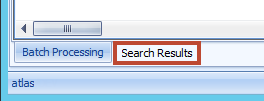 Batch Processing tabs showing Search Results tab