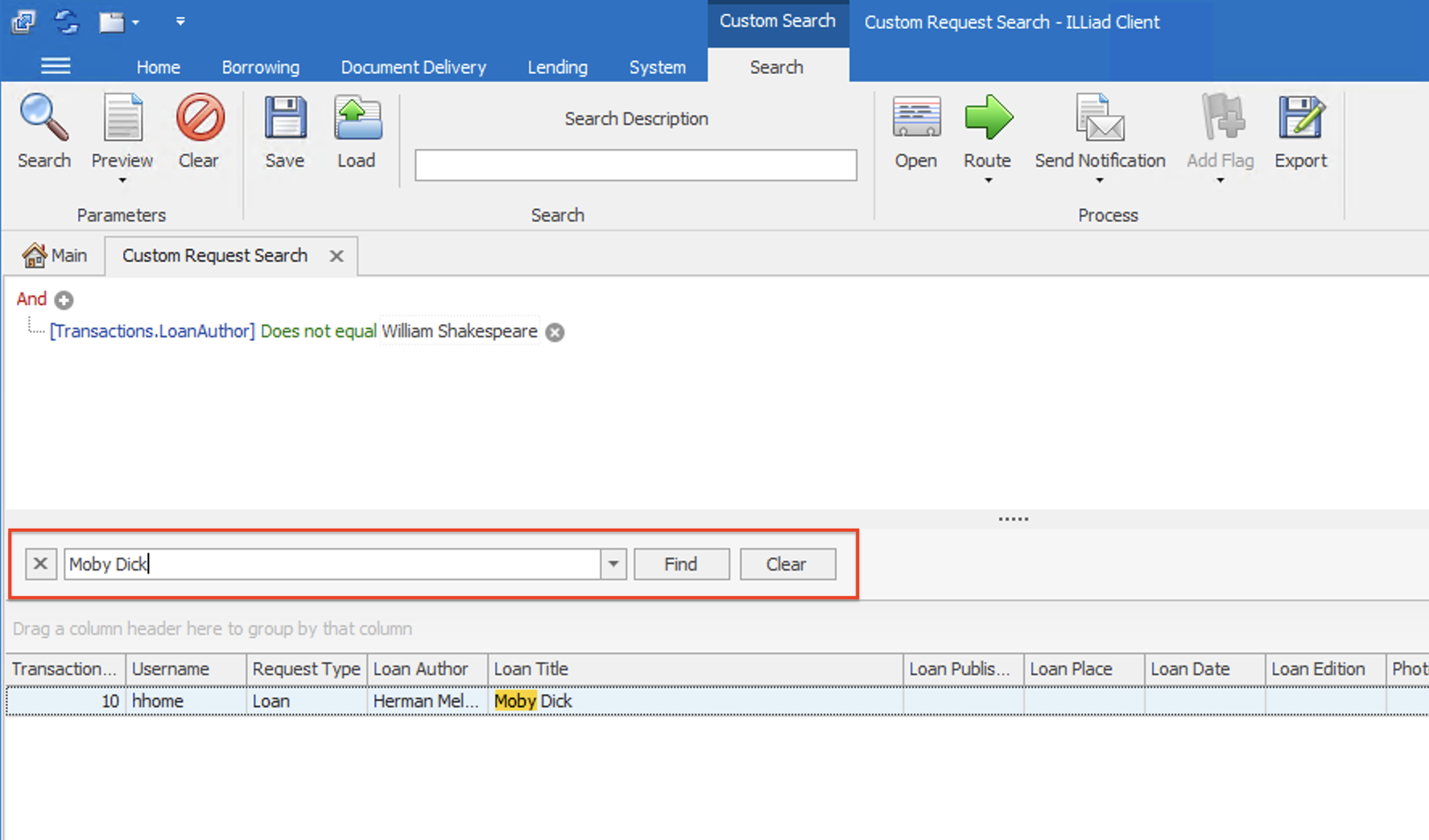 Client grid search bar - filtering results by keyword