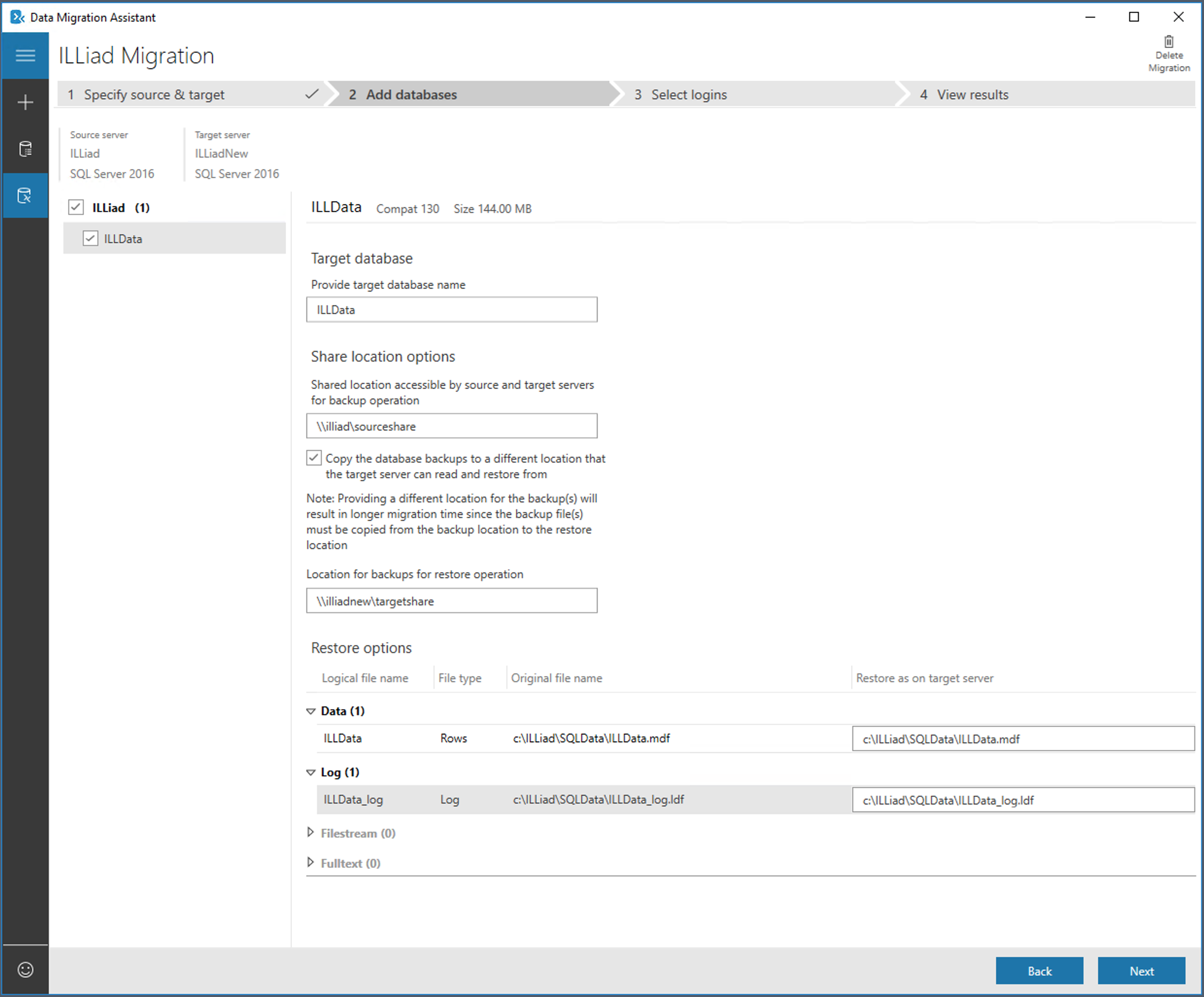 Data Migration Assistant - Add databases