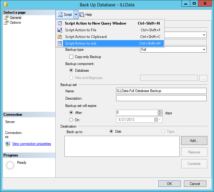 SQL Server Agent - New Job Step dialog