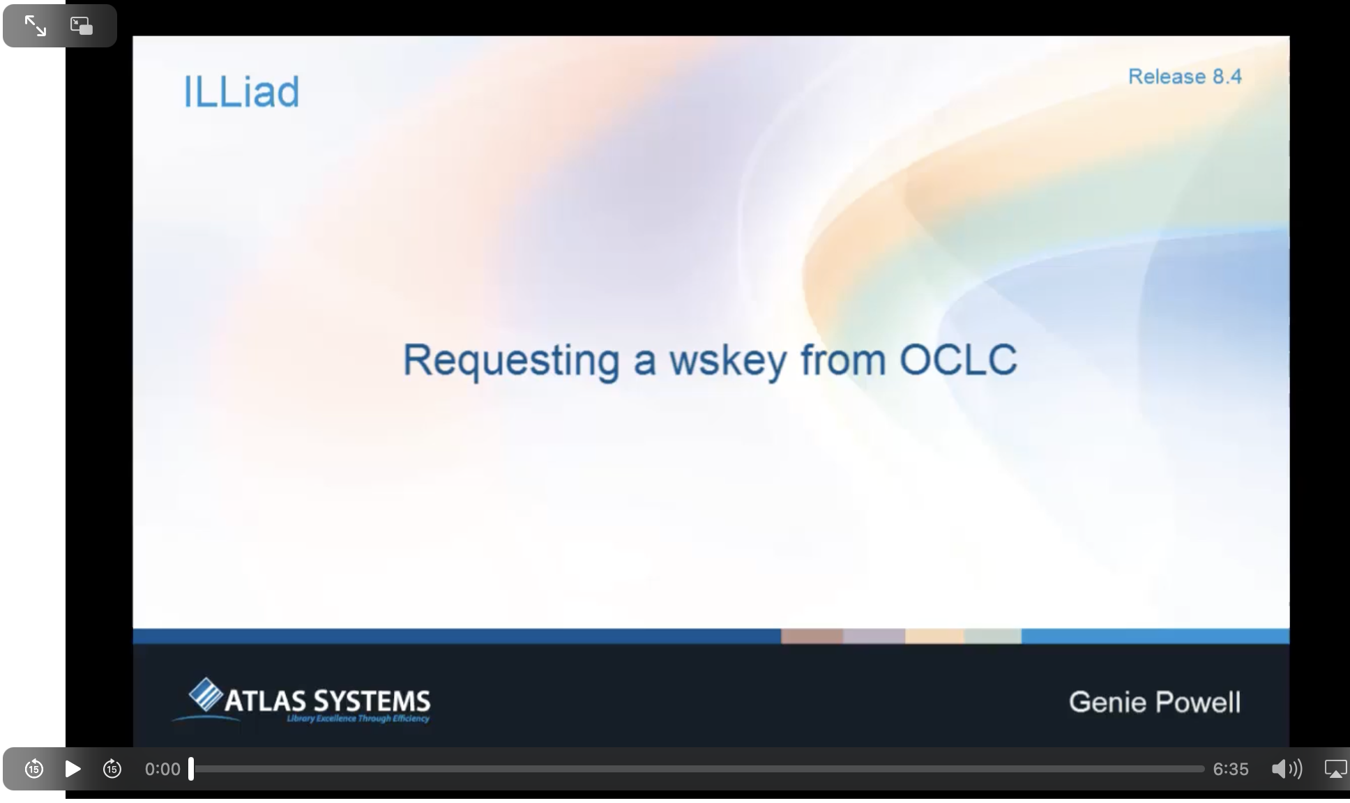 Requesting a wskey from OCLC video thumbnail