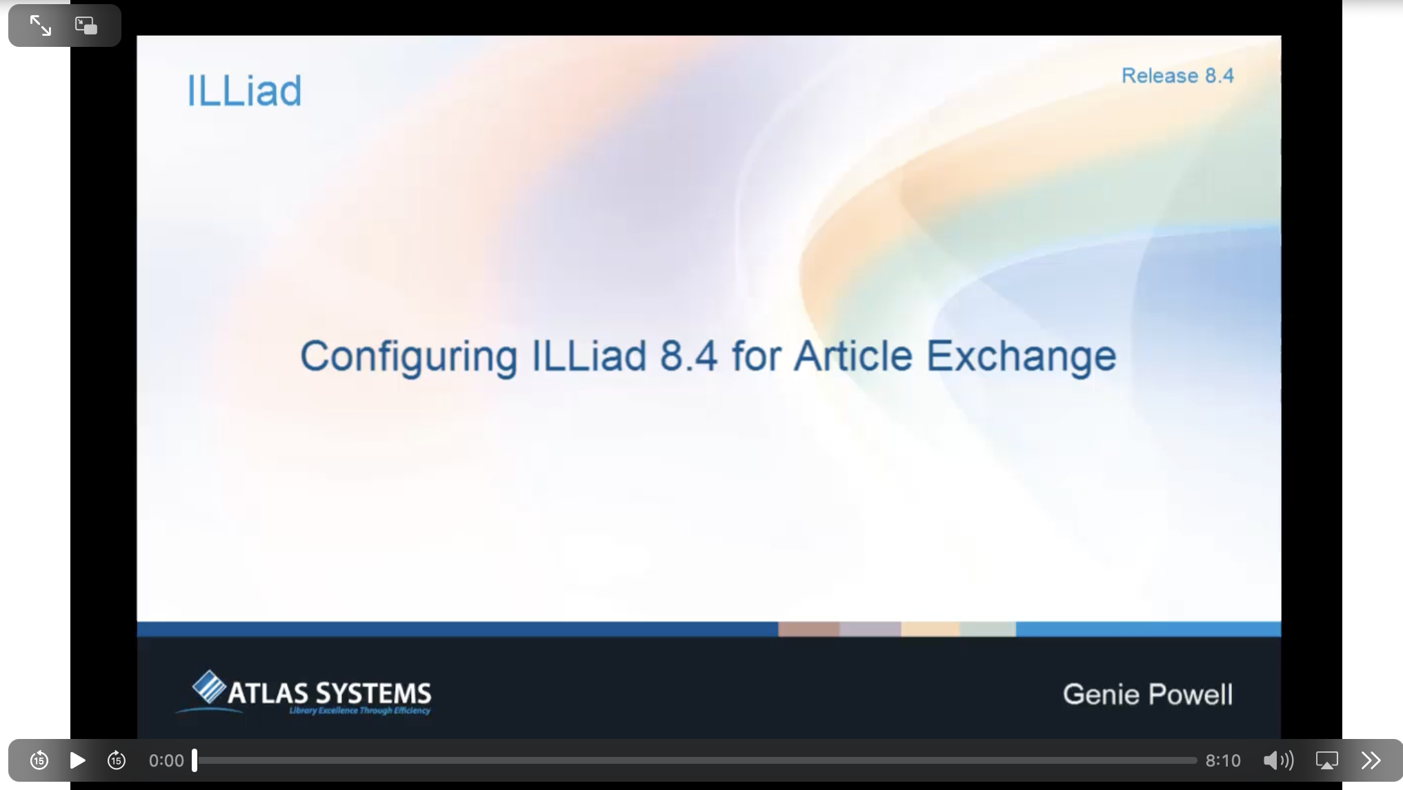 Video Thumbnail - Configuring ILLiad 8.4 for Article Exchange