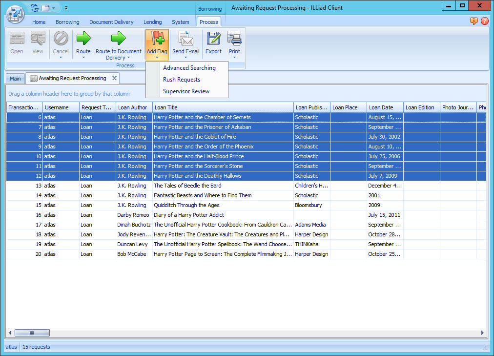 Batch processing Add Flag button