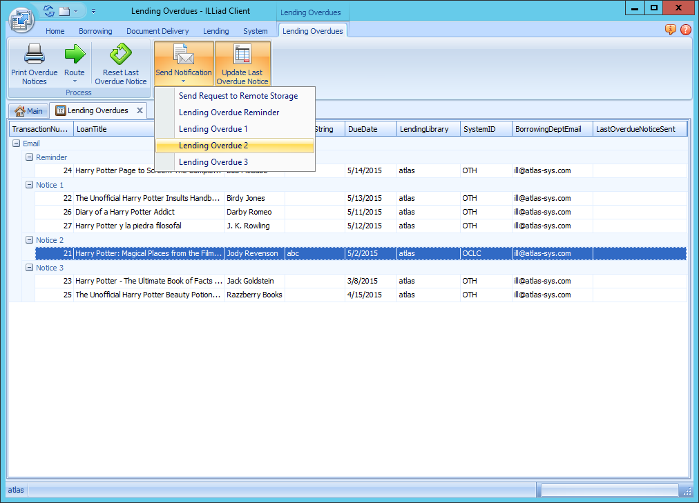 Sending Lending Overdues Manually