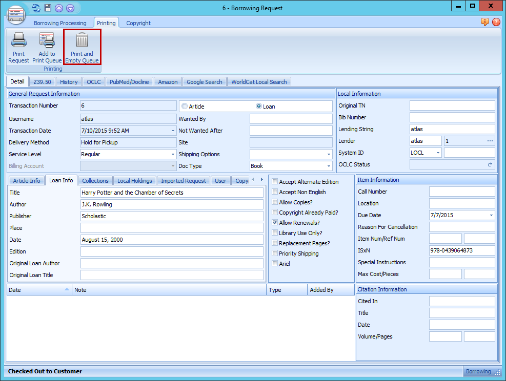 Clear Print Queue Confirmation