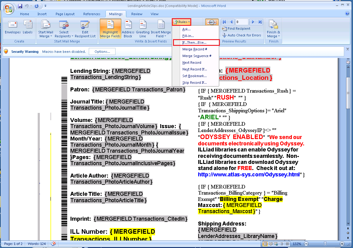 If Then Else Command Example