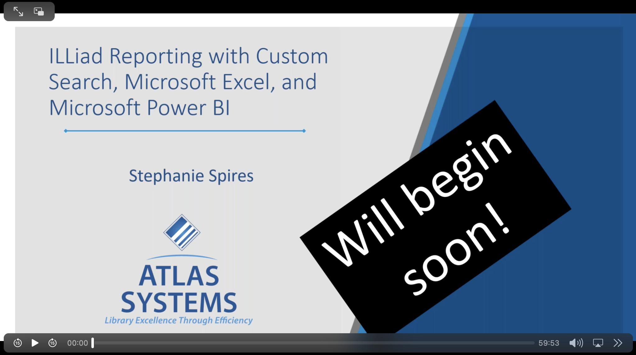 Video Thumbnail - ILLiad Reporting with Custom Search Microsoft Excel and Microsoft Power BI