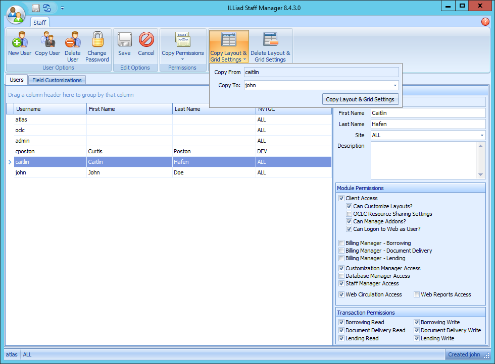 Copy Layout Grid Settings