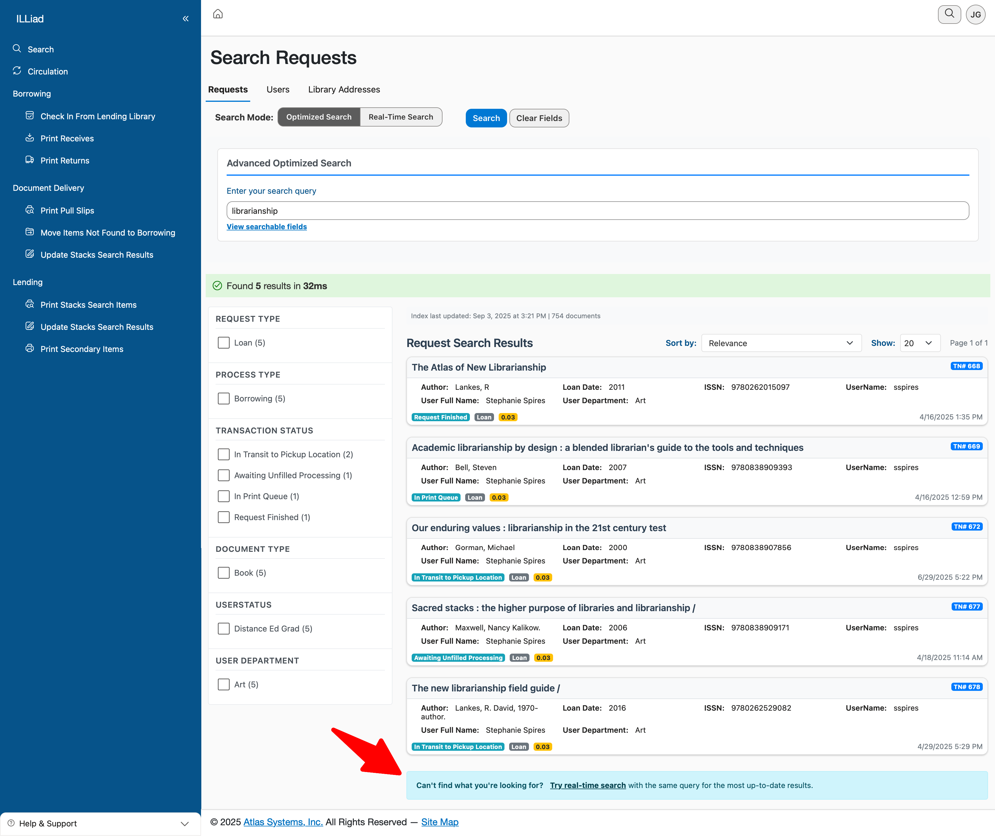 Try real time search link