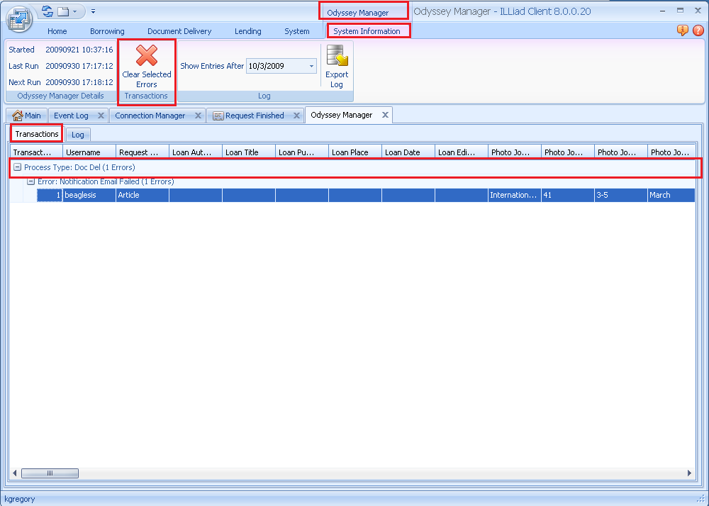 Odyssey Clear Status
