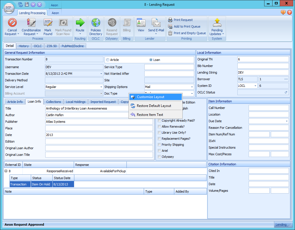 Aeon Requests Category