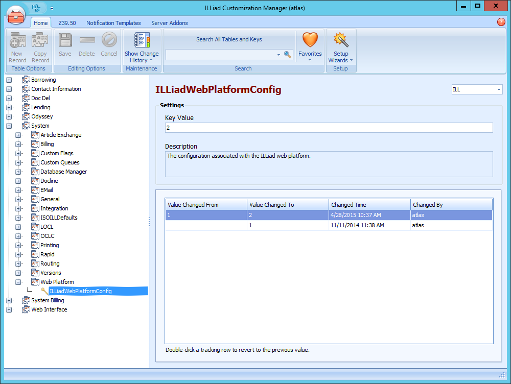 ILLiadWebPlatformConfig Key