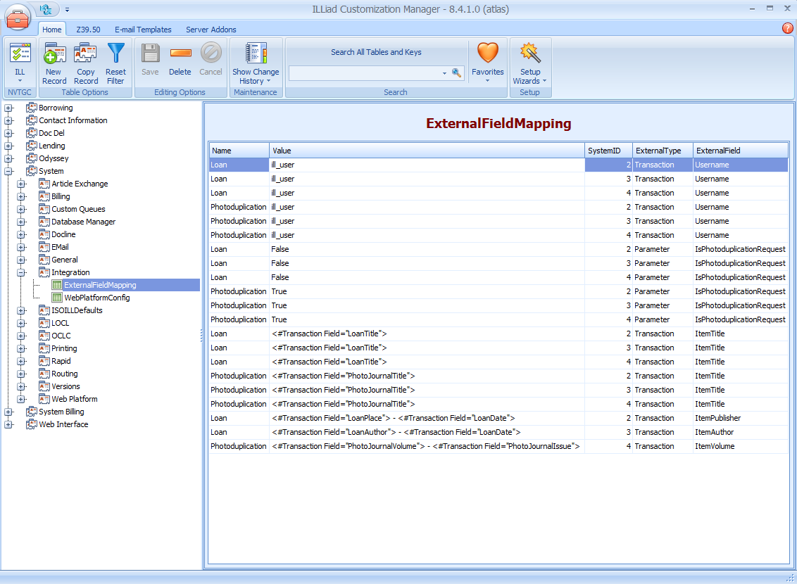 Shared Server External Field Mapping