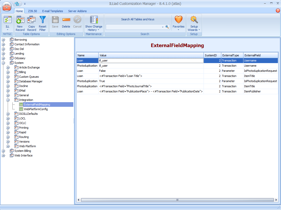 Single Server External Field Mapping